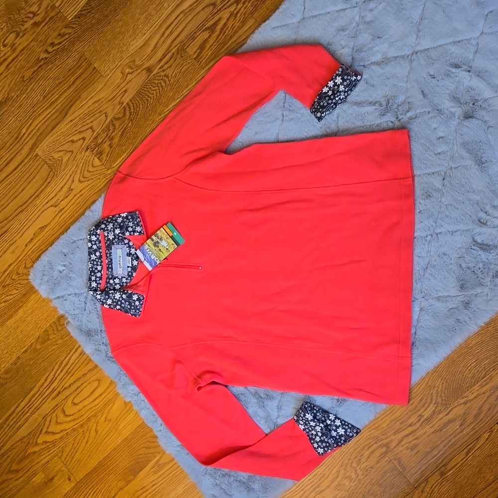 Orvis Pink/Navy Pull Over Jacket, Women's Size Extra Large, New With Tags